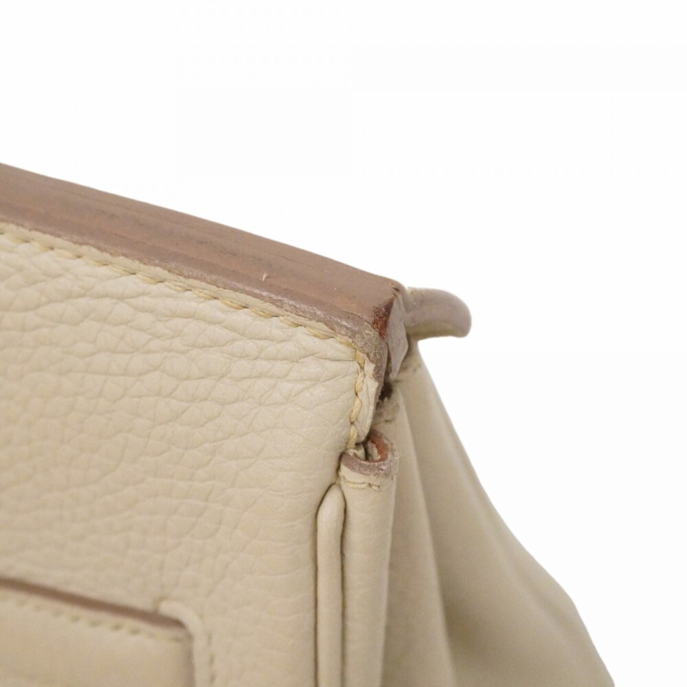 Hermes Birkin 35 handbag, Taurillon Clemence leather, Craie, A stamp, ladies'. - Picture 9 of 13